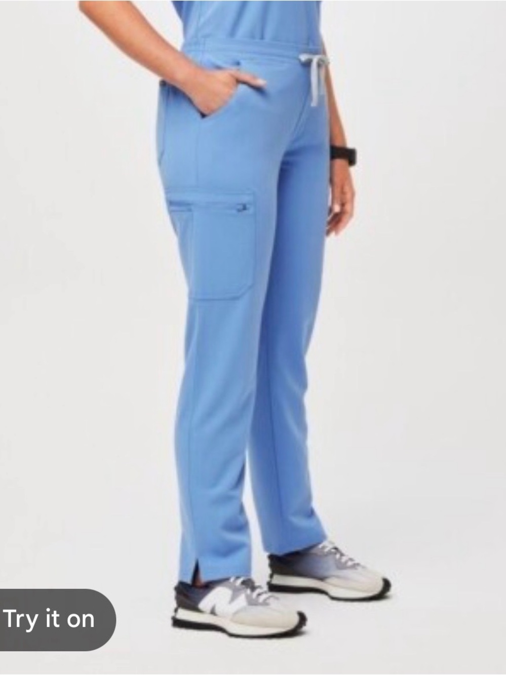 Figs Women's Ceil Blue Drawstring Cargo Joggers